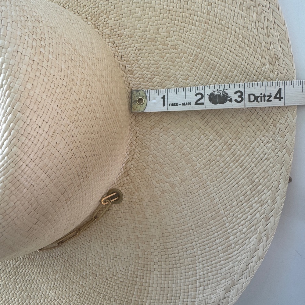 Van Palma Panama Livy Hat with gold plate chain Hand-braided straw NWOT sun hat - Picture 11 of 13